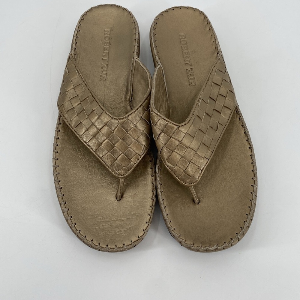 Robert Zur Braided Lilly V True Glove Leather Sandals Size 9.5 - Picture 5 of 11